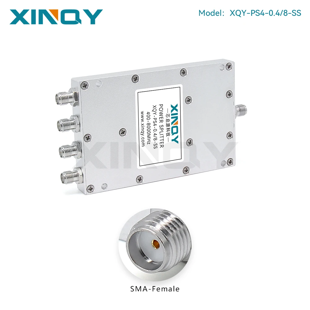 XINQY 0.4-8GHz RF Microstrip Power Splitter, SMA Connector, 1-to-4 Signal Divider, for Wi-Fi/Bluetooth Testing