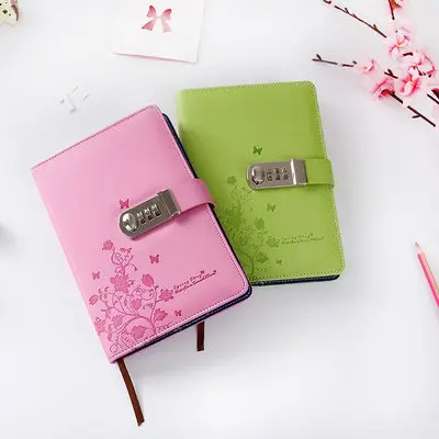 Password couple with lock office diary thickened Japanese and Korean hand ledger student notepad stationery notebook