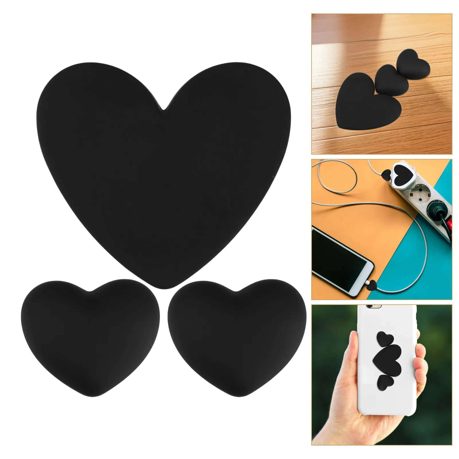 

3Pcs Heart Shape Resin Flatback Charms Matte Finish DIY Cable Decor Patches for Charging Lines Data Cord Protectors Lovely Cute