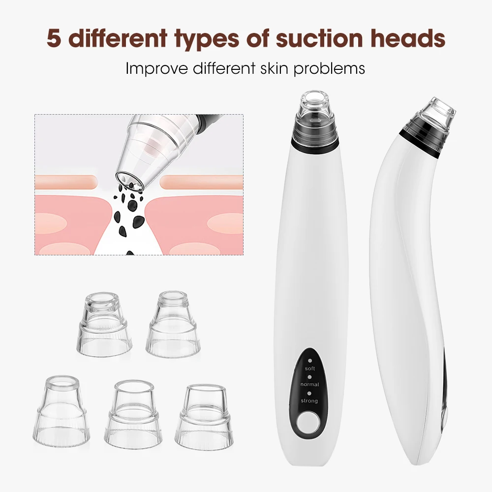 Visual Facial Blackhead Remover Electric Deep Pore Acne Pimple Removal Vacuum Suction Diamond T Zone Beauty Tool Face Household