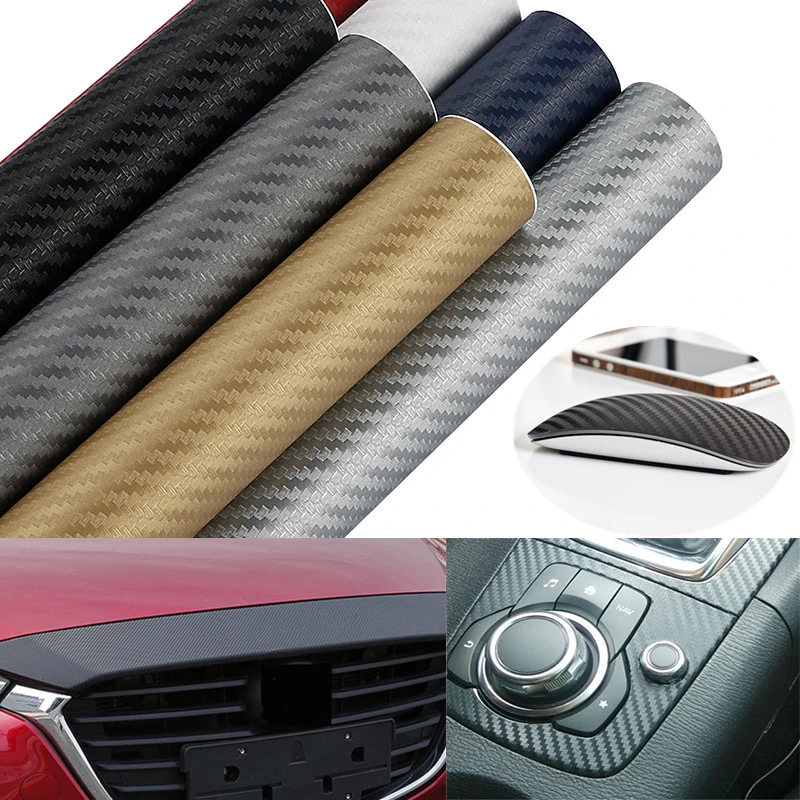 3D Carbon Fiber Vinyl Car Wrap Sheet Roll Film Car Sticker and Decal Motorcycle Car Universal DIY Styling Accessories 30cmx127cm