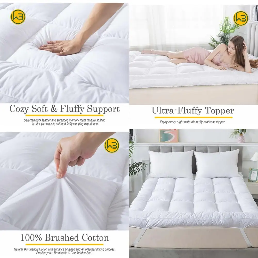 

Роскошный наматрасник из 100% хлопка 2500GSM с утиными перьями и подушкой из пены с эффектом памяти