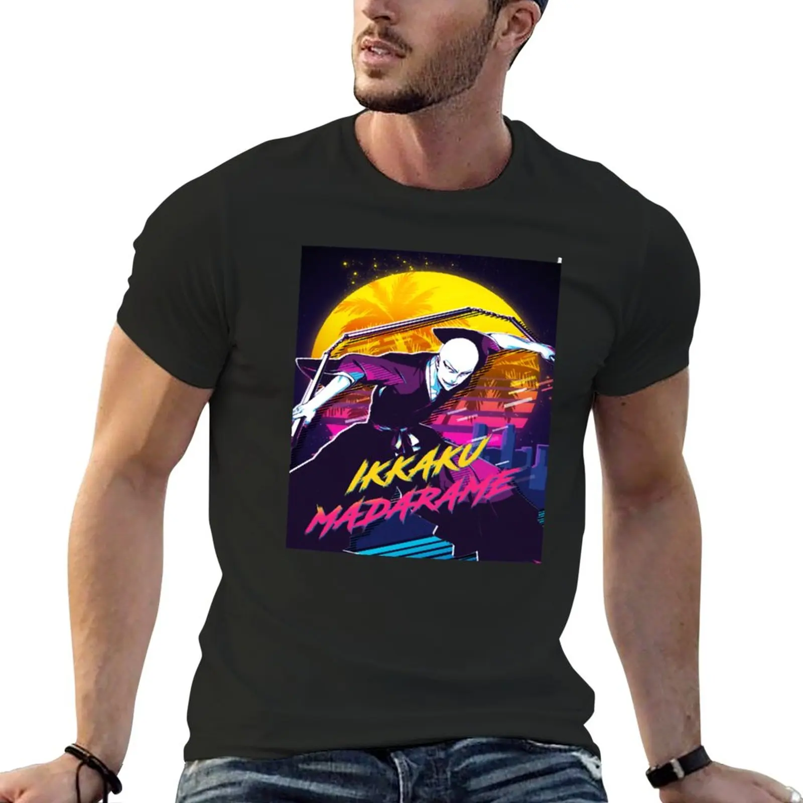 

Bleach Ikkaku Madarame Bleach Anime 80s Vaporwave T-Shirt tees blacks Blouse mens graphic t-shirts funny