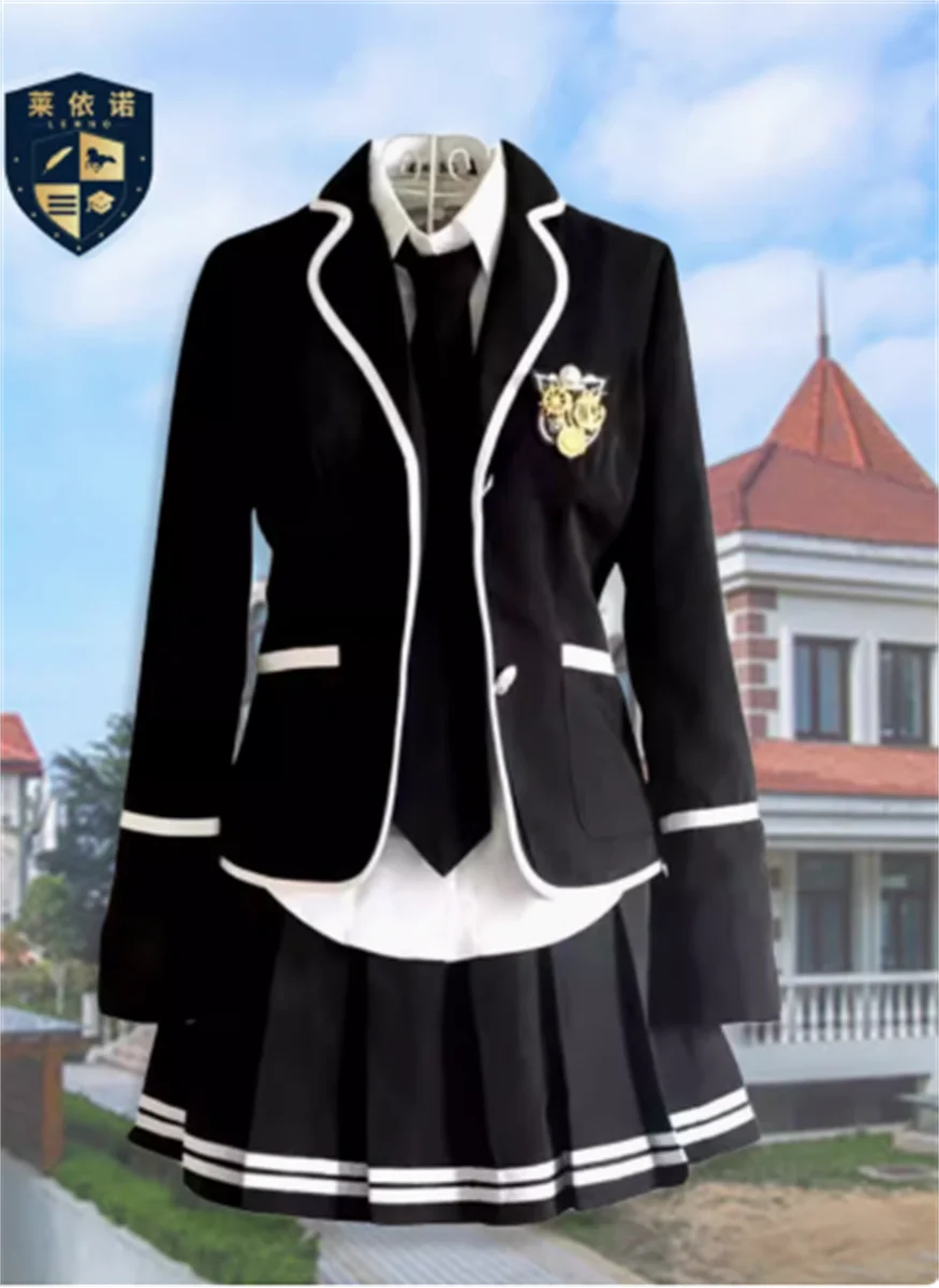 Conjunto de uniforme escolar estilo academia britânica para mulheres, uniforme japonês, primavera