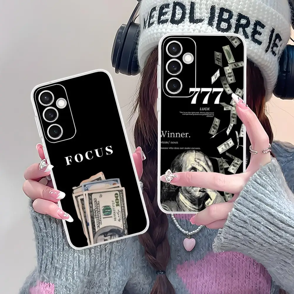 Money Power Phone Case for Samsung Galaxy S25 S24 S23 S22 S21Plus FE Ultra Soft TPU Clear Shockproof Cover