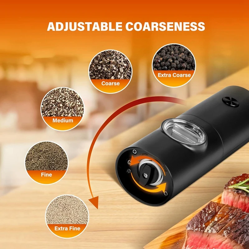 Electric Salt And Pepper Grinder Set, Battery Powered With Stand, Seasoning Tools