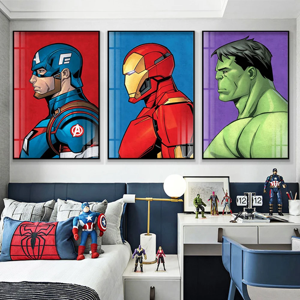 Marvel Legends Poster Spiderman Iron Man Captain America Avengers Canvas Painting Wall Art Gift Home Decoration Room Decor Cuadr view 3