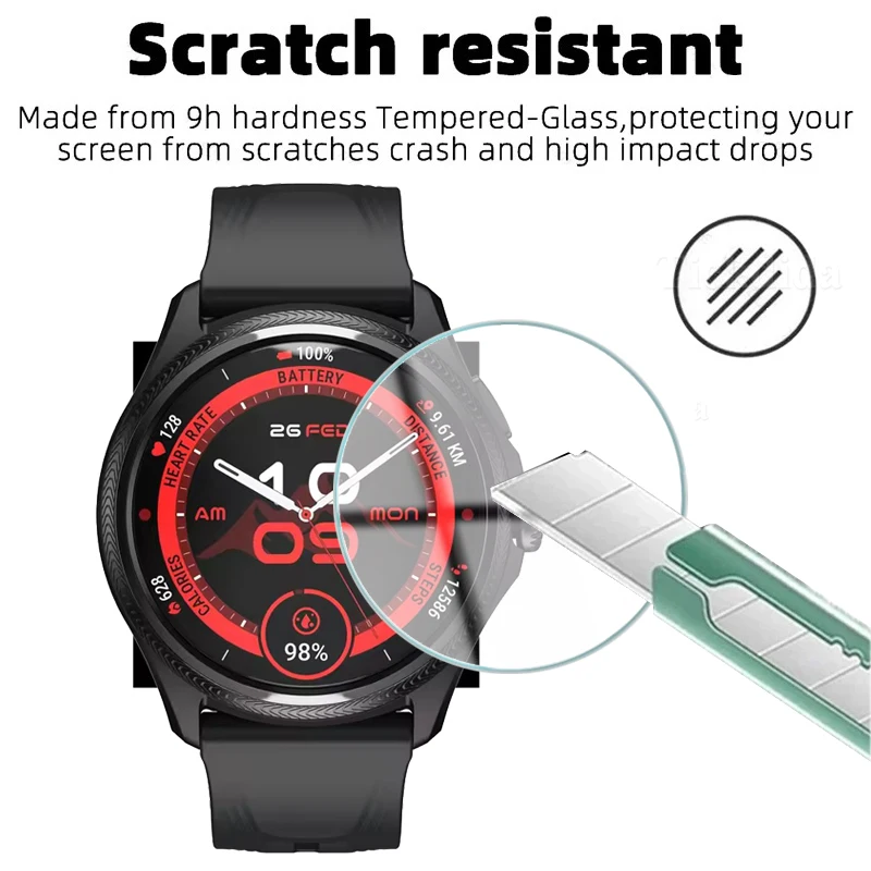 زجاج مقسى ممتاز 9H لملحقات فيلم واقي مضاد للخدش لشاشة الساعة الذكية TicWatch Atlas