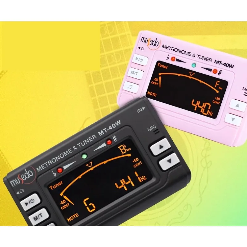 MT-40W Seruling/Saksofon/Tuner Angka Kecil Gitar Angin Tuner Metronom Daya Tahan Layar Warna LED Aksesori Alat Musik