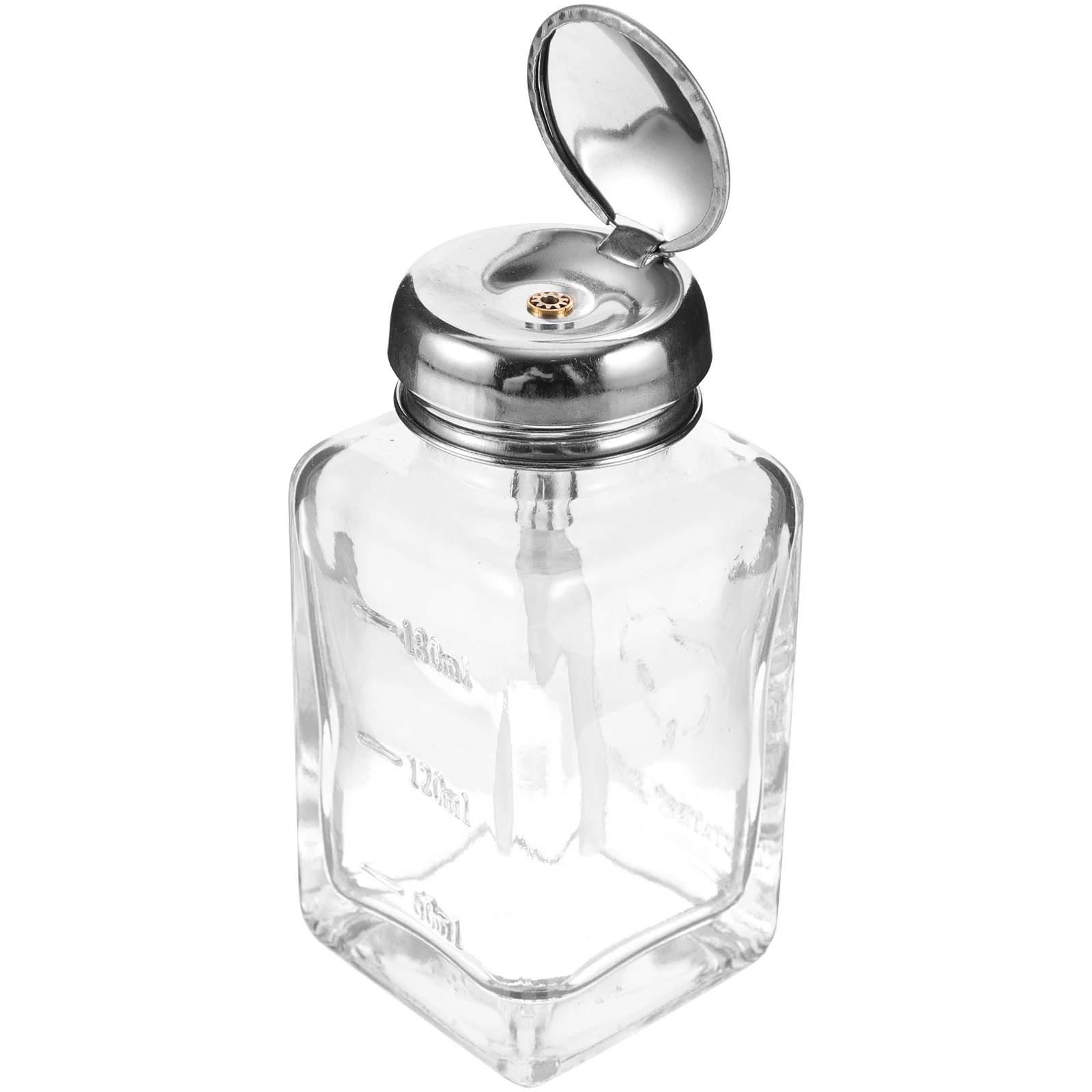 투명 유리 펌프 병 투명한 빈 유리 용기 네일 폴리쉬 리무버 펌프 디스펜서 병 펌프가 있는 빈 병