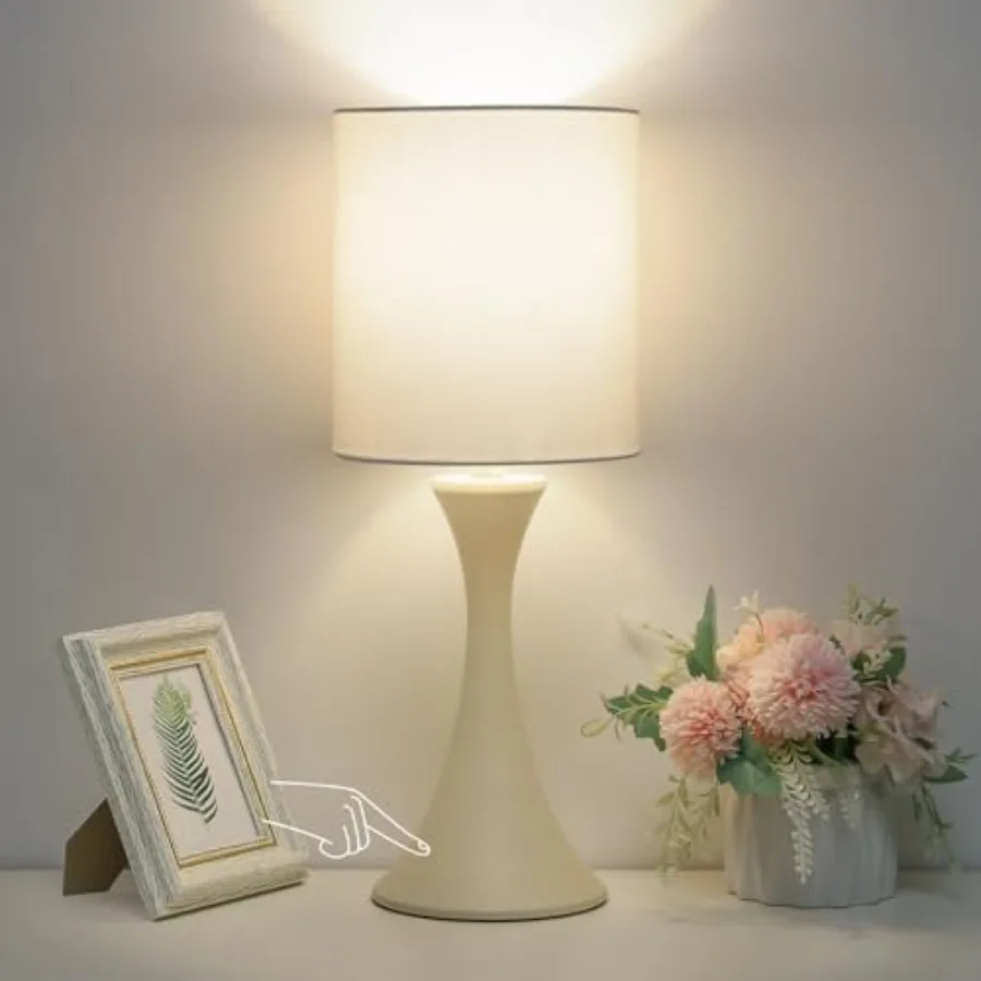 

Dimmable Bedside Lamp, 3 Way Touch Control Table Lamp, Modern Nightstand Lamp and, Small Desk Lamp for Living Room, Dorm, Home