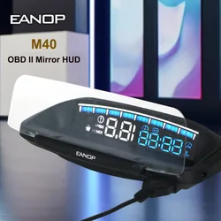 EANOP M40 OBDII HUD Car Head-up Display OBD2 Windshield Speed Projector Security Alarm Water temperature Overspeed RPM Voltage