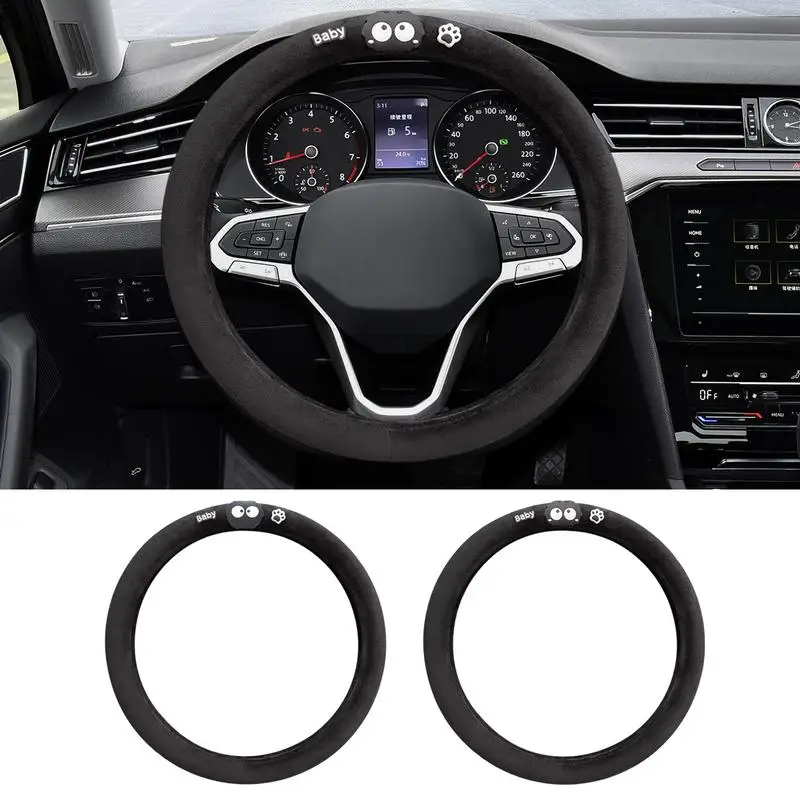 For Steering Wheel Cover Driving Wheel Cover Briquettes Steering Wheel Defender Anti-Slip Car Wheel Protector Breathable Plush