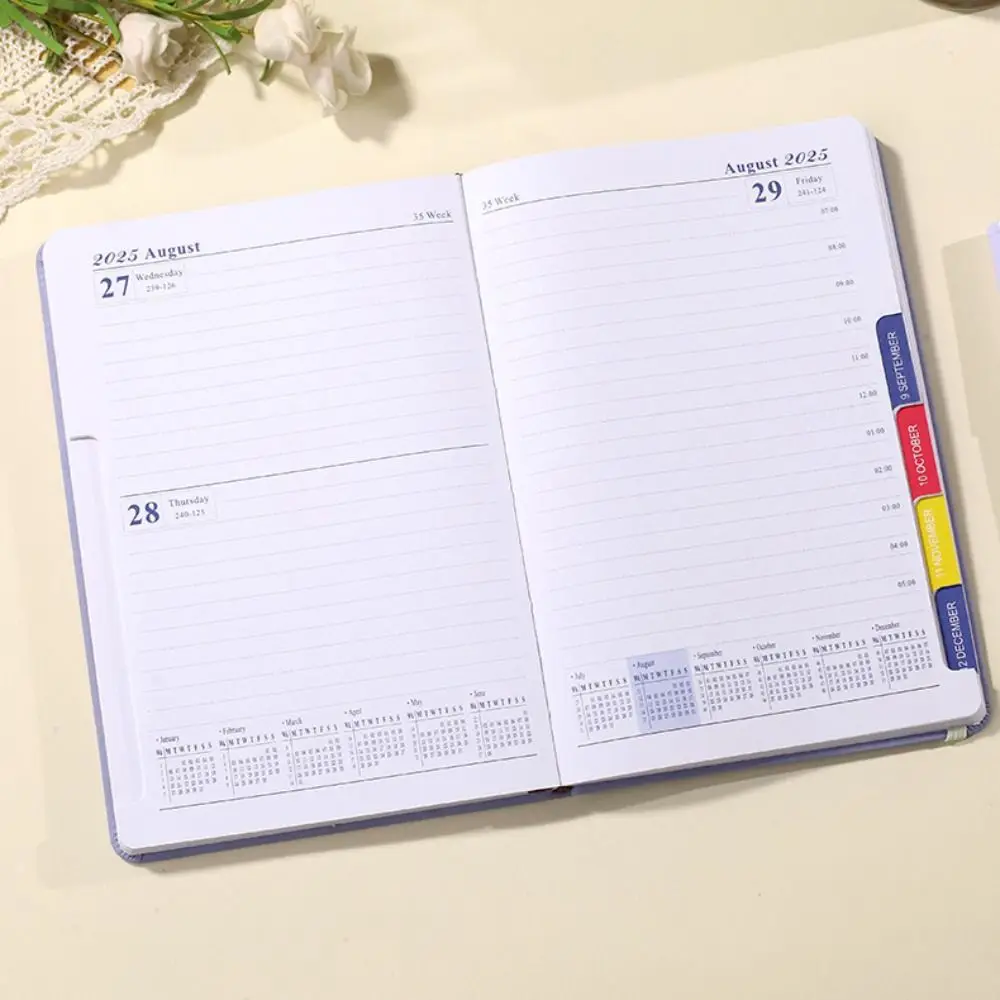 Portable A5 2025 Agenda Book Planner Reminder To Do List Schedule Book PU Office Supplies Calendar Book Students