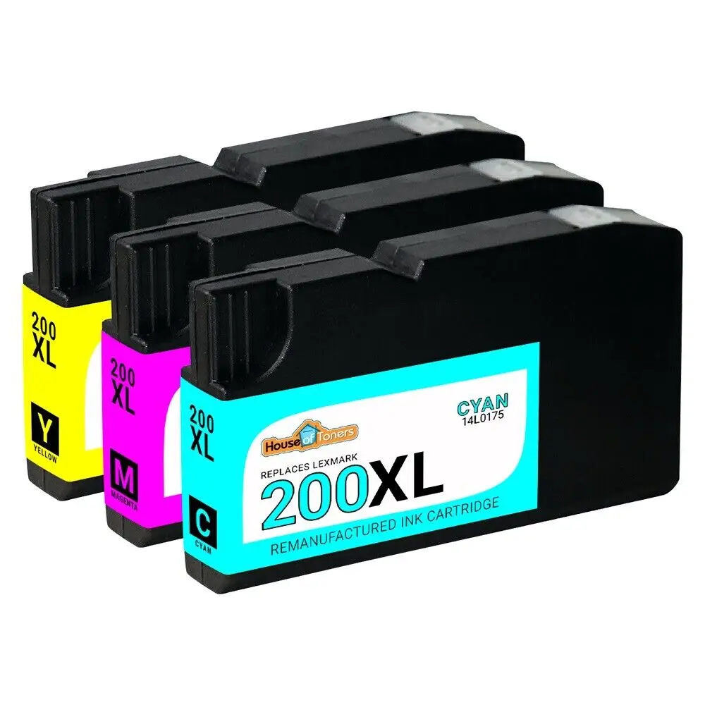 3pk Replacement Lexmark 200XL CMY Ink Cartridges for OfficeEdge Pro 4000 5500