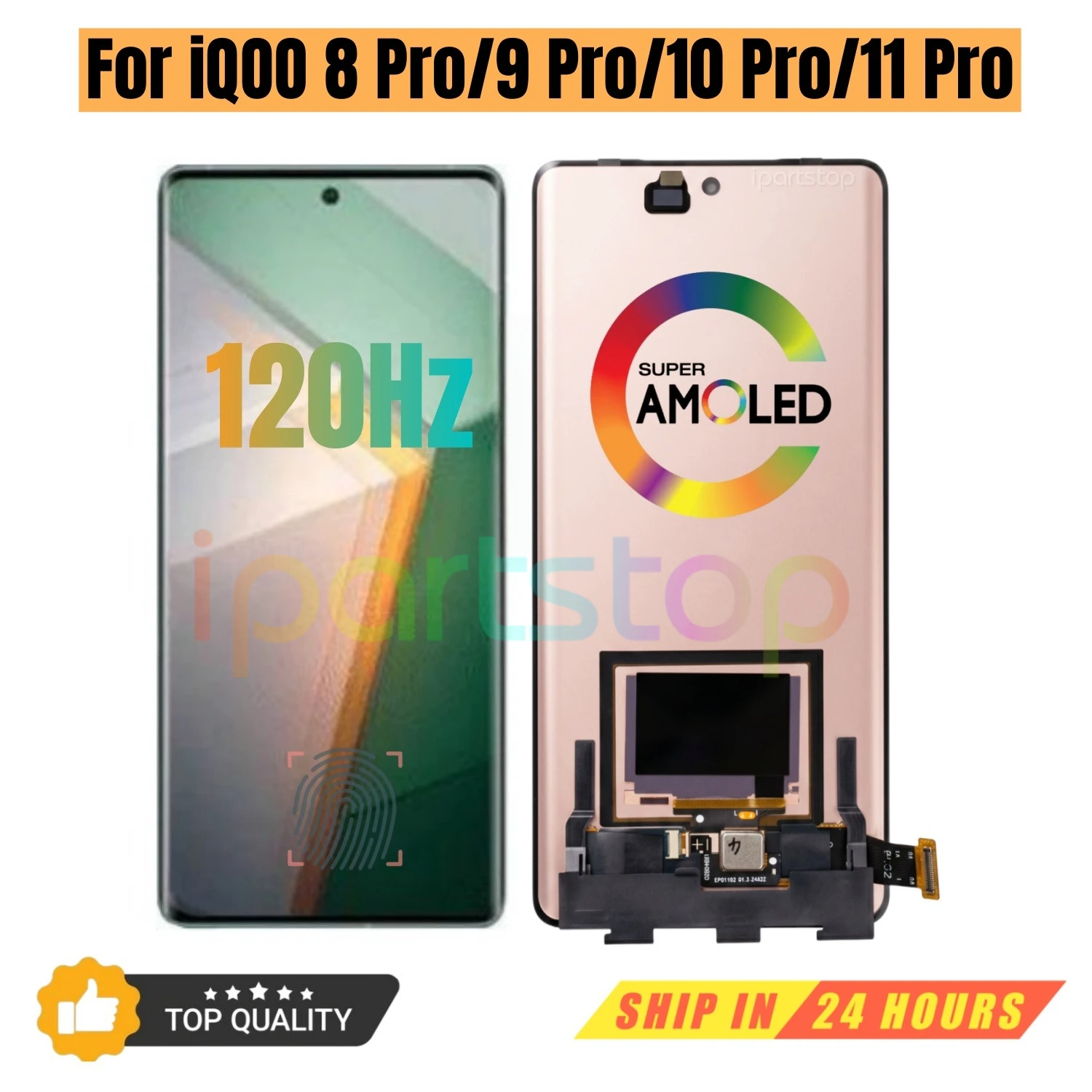 iParts Substituição de Tela Nova para iQOO 8 9 10 11 Pro V2141A I2017 V2172A I2022 V2218A V2254A Conjunto de Tela Sensível ao Toque AMOLED OEM