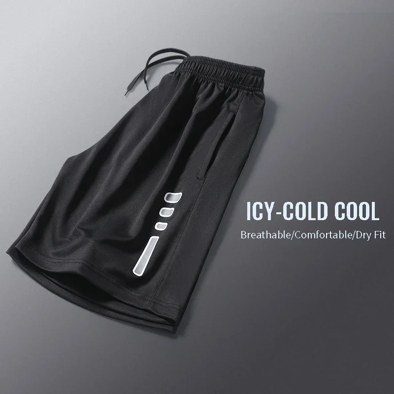 

New Summer Running Shorts Men Striped Printing Loose Basketball Sport Gym Breathable Shorts Fitness Training Workout Bottom Male