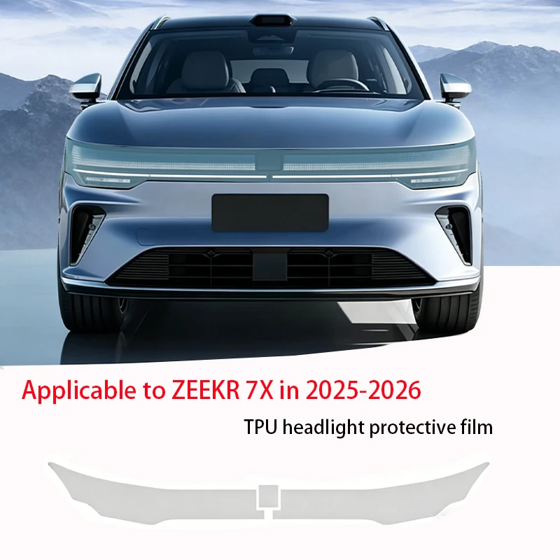 

Fit for ZEEKR 7X 2025-2026 Transparent Smoked Black TPU Front Headlight Protective Film Anti-Scratch UV Resistant Vinyl Decor Pa