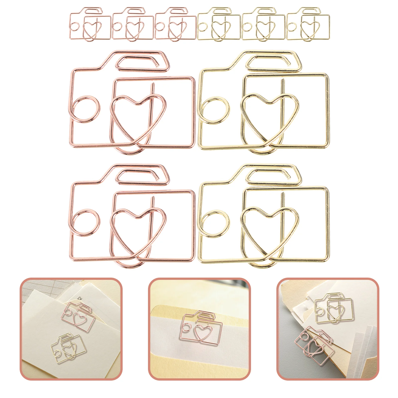 20 Pcs Metal Mini Paper Clip Craft Clips Small Cute Unique Iron Wire Electroplating Alloy