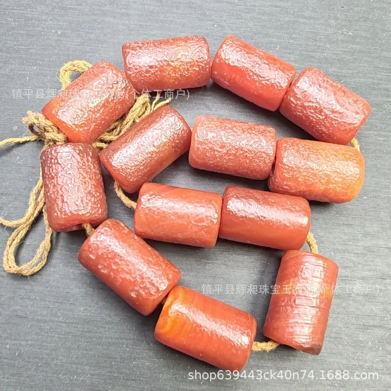 -Border Best-Selling Imitation Ming Dynasty Antique Agate Beads With Orange Peel Texture, Used Waist Decorations And As