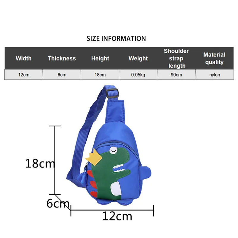 Cartoon Toddler Shoulder Bags Baby Outdoor Travel Backpack Children\'s Bags Unisex Cross-body Dinosaur Mini Chest Bag 3-6 Years