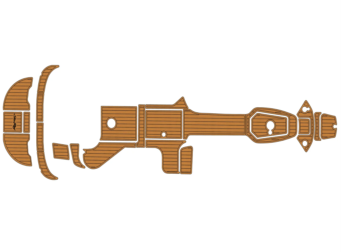 

2000-2003 Sea Ray 240 sundeck 1/4" 6mm EVA foam Non-Slip PVC Teak Decking marine Mat seadek gatorstep carpet Marine Floor