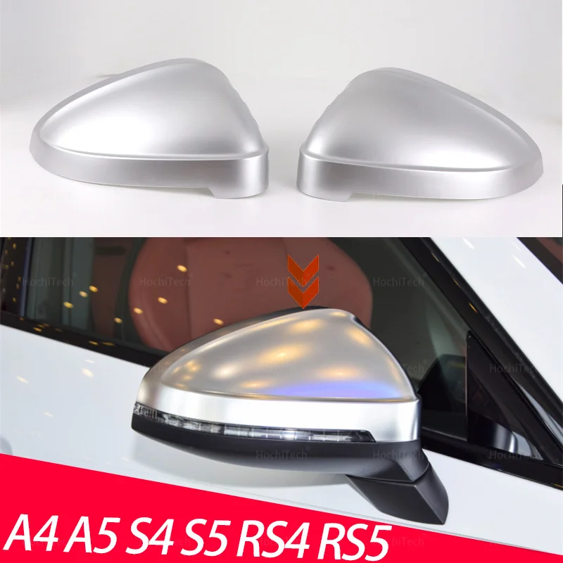 Substituição 2 pçs capa de espelho lateral cromado para audi b9 a4 a5 s4 rs4 rs5 rs s a 4 5 2017-2019 capa de proteção de espelho reverso