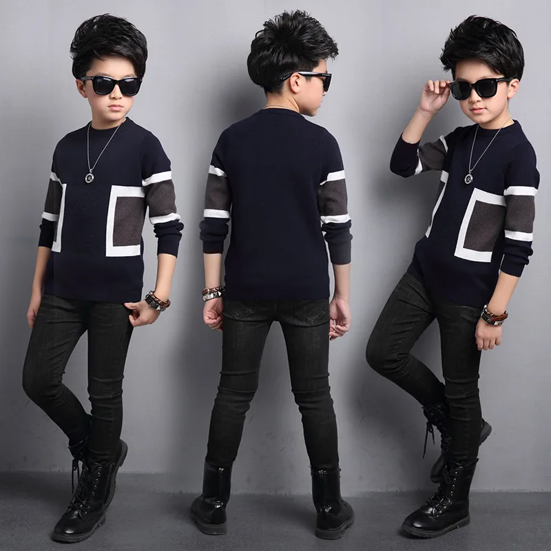 Winter Brand Boys Sweater Kids Clothes Pullover Outerwear Boy Cotton Knitwear Christmas Sweater Children Clothes Tops