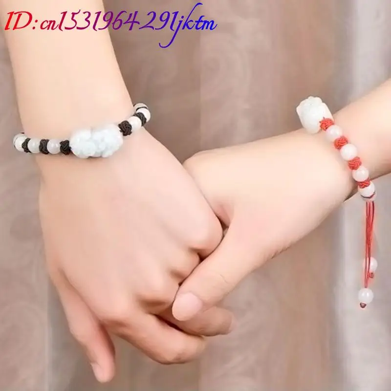 Natural Burmese Jadeite Pixiu Bracelet Fashion Accessories Real Jade Charm Beads Bangle Jewelry Amulet Luxury Gifts for Women view 5