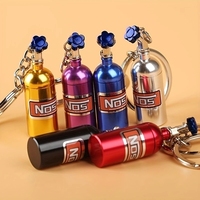 1PC Car Keychain Empty Nitrogen Bottle Style Metal Key Ring Car Turbo NOS Keychain