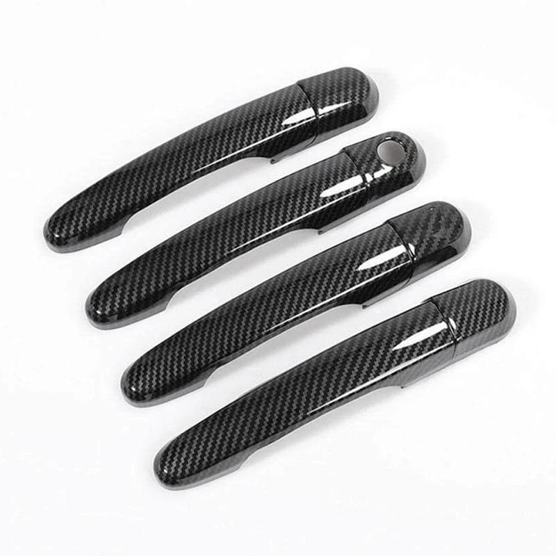 For Hyundai Elantra 2007 2008 2009 2010 Carbon Fiber Outside Exterior Outer Side Door Handle Protector Cover Trim