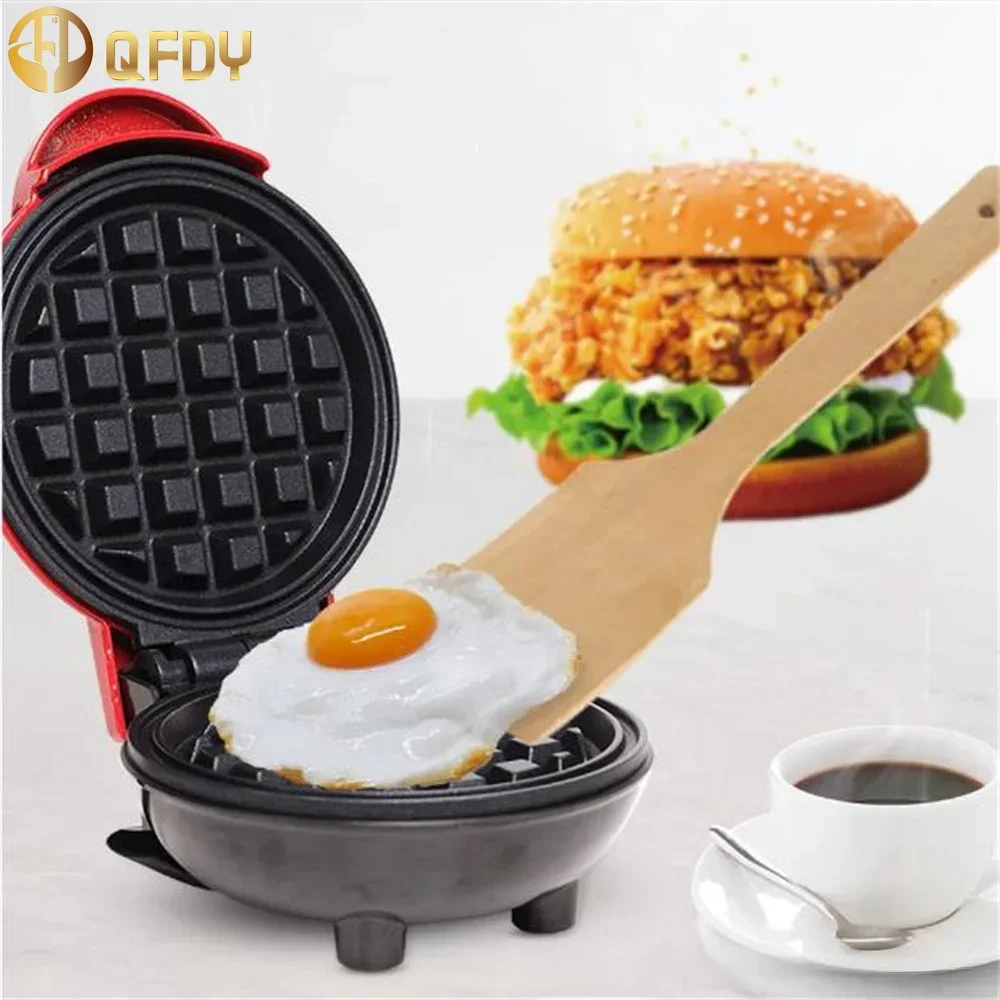 

350W Mini Electric Waffle Maker Automatic Breakfast Baking Machine Sandwich Toaster Barbecue Griddle Non-stick Steak Grill