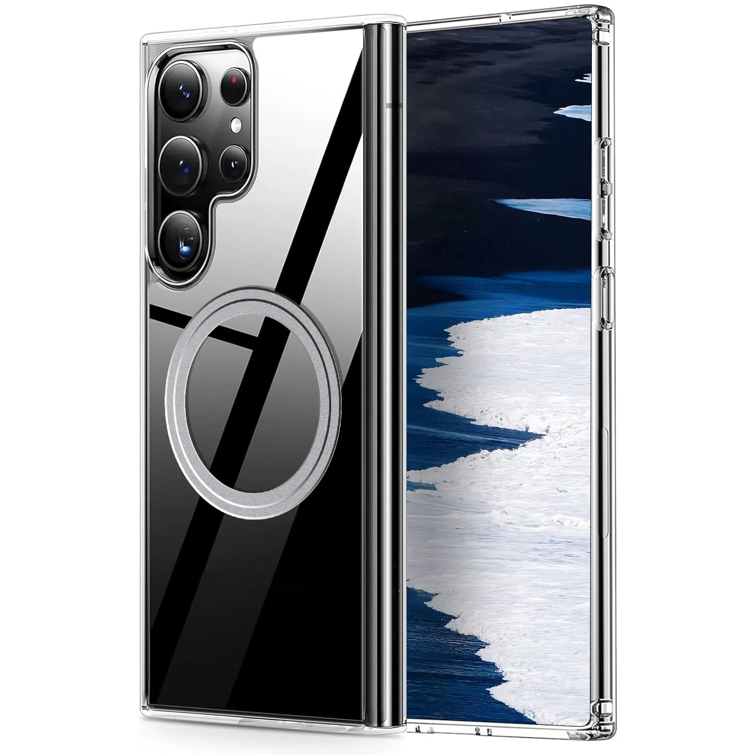 

Original Magsafe Magnetic Phone Case For Samsung Galaxy S24 S23 Ultra S22 S21 Plus S20 S21 S23 S24 FE Transparent Hard PC Cover