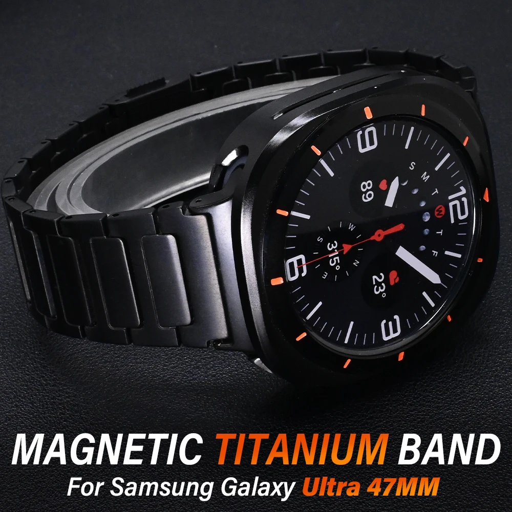 

Magnetic Titanium Band for Samsung Galaxy Ultra Luxury Men Wristband for Samsung Galaxy Ultra Watch 47mm NO Gaps Link Bracelet