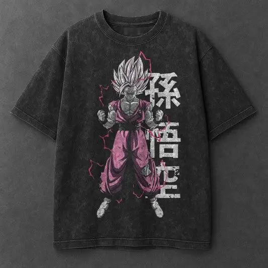 

2026 Anime Dragon Ball Vintage Washed T-Shirt Man Women Cotton Short Sleeve Tee Oversized Casual Sports Fitness Men's Clothing