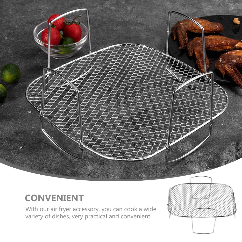 Stainless Steel Air Fryer Grill Drying Steaming Rack Vegetable Dehydrating Barbecue Bread Stackable Airfryer