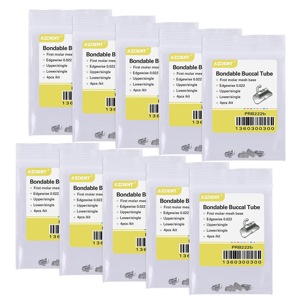 10 Packungen AZDENT Dental Kieferorthopädische Bukkalröhrchen 1./2. Molar Mesh Base Nicht umwandelbar Bondable Roth MBT Edgewise 0,022/0,018 – Detail 10