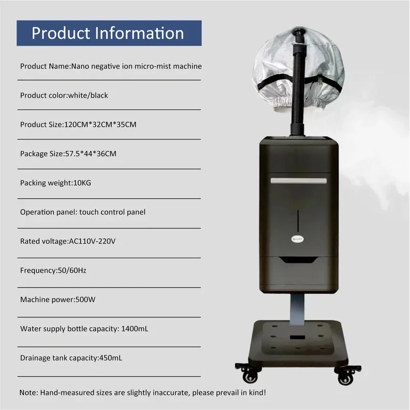 

2025 Professional Nano Mist Hair Steamer for Salon Micro Spa Steaming Machine at Home Hair Care Beauty Therapy Equipment