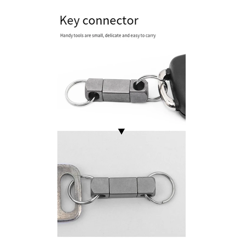 1 Set Titanium Alloy Key Chain Universal Rotating Key Chain 360 Degree Rotating Buckle