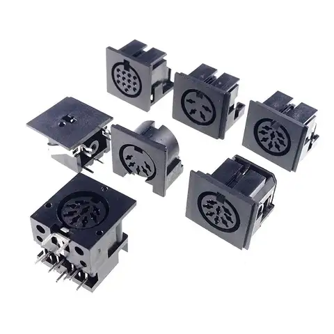 3 4 5 6 7 8 Pin DIN Female Socket Connector 4 5 6 8 Poles Mini Keyboard and Mouse Socket Power Jack S Terminal Socket