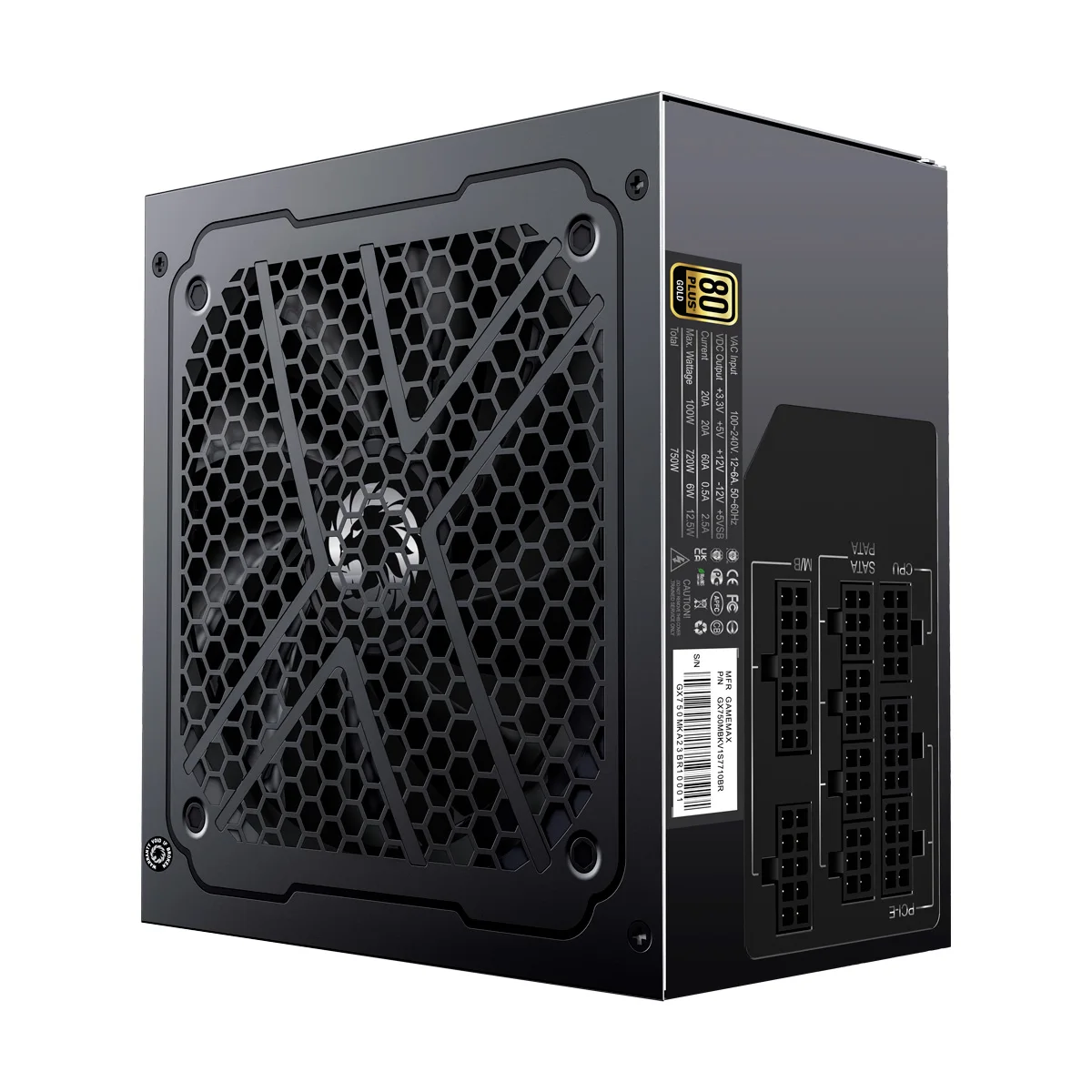 Fonte Modular Gamemax Gx750 750w 80 Plus Gold Black