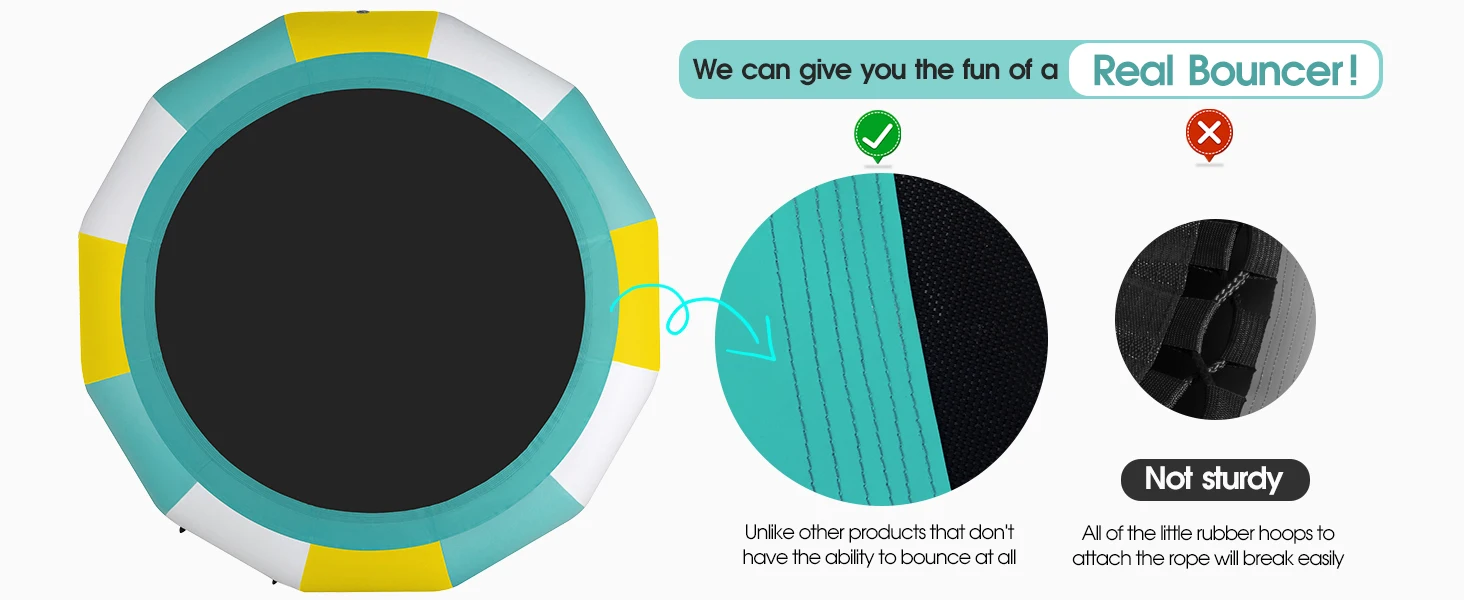Customized Color PVC Material Outdoor Pool Inflatable Water Trampoline for Kids Floating