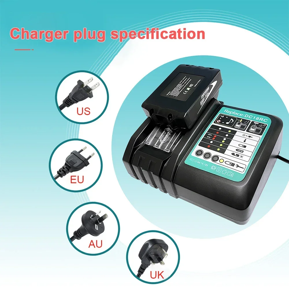 Li-ion Charger Battery Charger for Makita 18 DC18RC V 14.4V BL1860 BL1860B BL1850 1BL1830 Bl1430 DC18RC DC18RA Power Tools