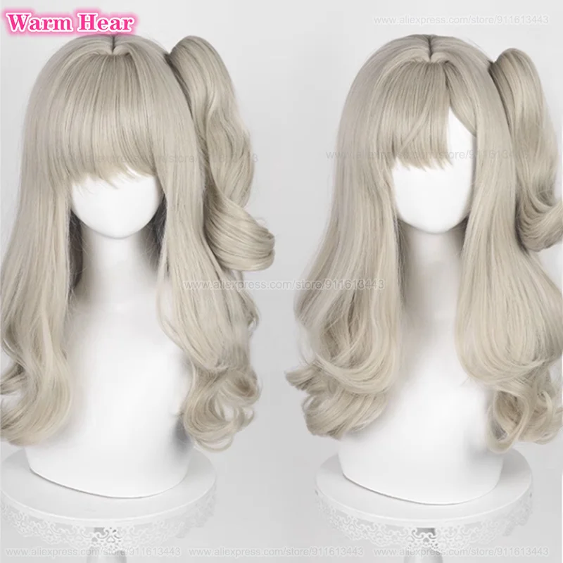 New! Matilda Bouanich Cosplay Wig Game Long 55cm Light Gray Gold Curly Hair Cosplay Anime Wig Heat Resistant Hair