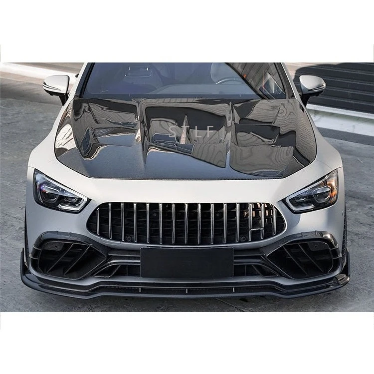 ألياف الكربون الجبهة حافة مصد السيارة الفاصل فتحات الكسوة ل GT50 GT43 GT53 X290 كوبيه 4 أبواب #3