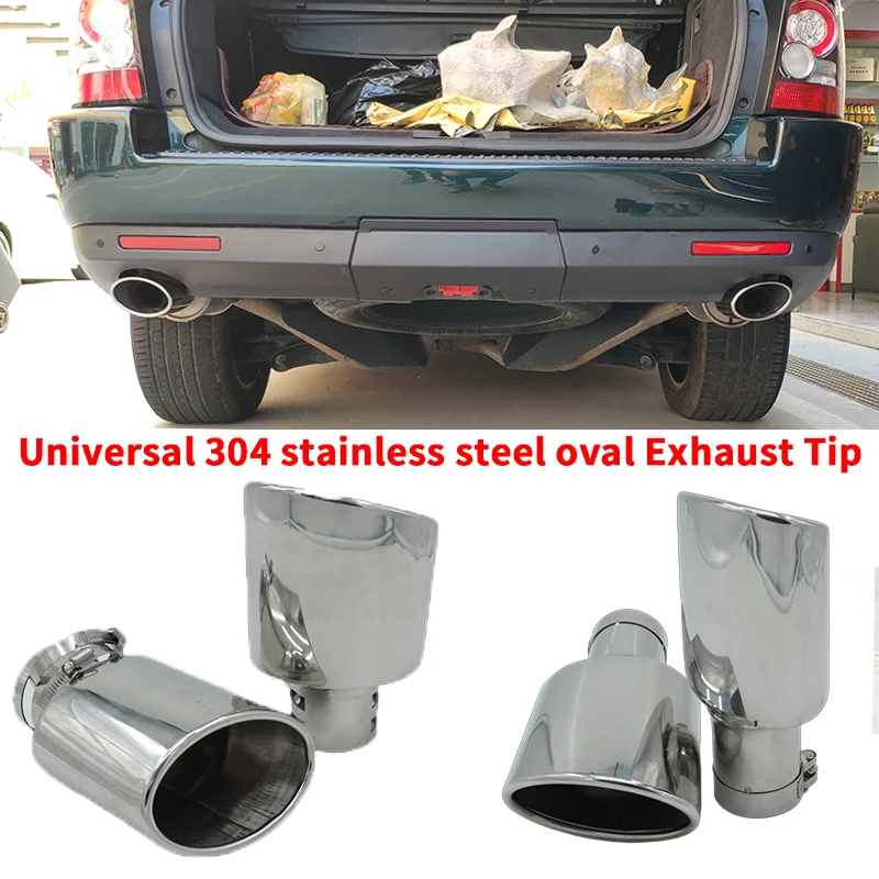 

2Piece Stainless Steel Car Muffler Tip System Pipe Universal Exhaust Tip For Audi Land rover VW GTI MK7 Golf 7 Exhaust Nozzle