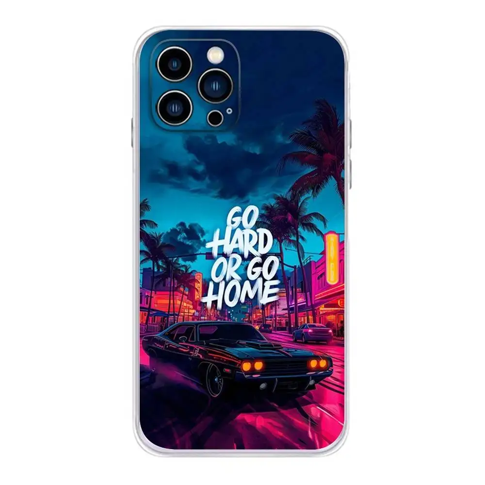 حافظة هاتف GTA 6 Game Grand Theft Auto لهاتف iPhone 16,15,14,13,12,11 Plus، Pro، Max، XR، XS، Plus، E، غطاء ناعم شفاف صغير
