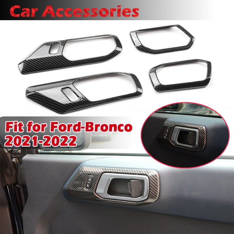 

Rhyming Inner Door Handle Panel Protective Sticker Cover Plate Kit Fit For Ford Bronco 2021 2022 4 Door Car Decor Accessories