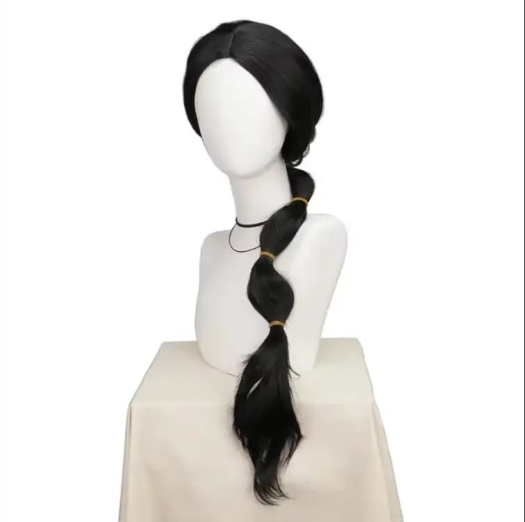 Aladdin and the magic lamp Princess Jasmine Synthetic wig Black Long braided hair wig Role Play costumes wig Halloween Women