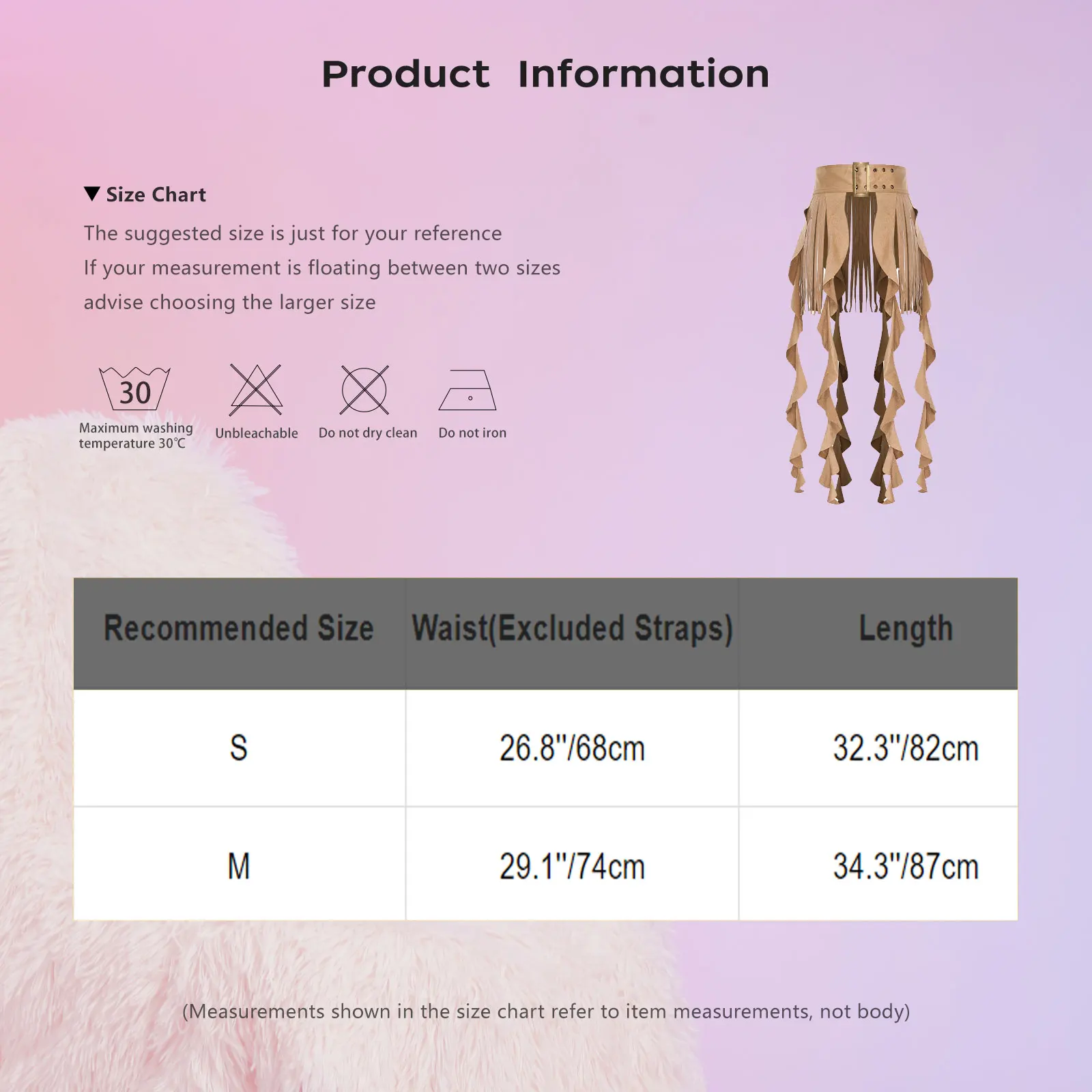 Femmes Cowgirl gland taille ceinture jupe boucle réglable ceinture superposition frange en cascade à volants jupe accessoires Clubwear